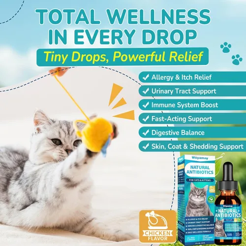 Vista 3 de Woyamay Antibióticos para Gatos, Antibiótico Natural para Alivio de Alergia, Salud del Tracto Urinario, Alivio de la Picazón y Cuidado