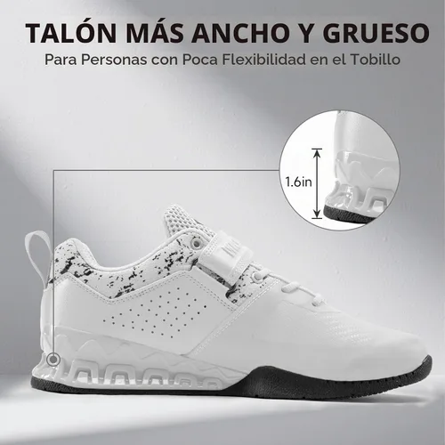 Vista 4 de MANUEKLEAR Professional Training Squat Shoes Blanco brillante
