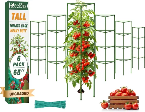 Vista 9 de ZeeDix Paquete de 4 jaulas de tomate altas y resistentes de 65 pulgadas