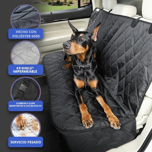 Vista 5 de Perro Funda para asiento sin Hamaca para autos, camiones y SUVs – Empresa basada en EE. UU. – Negro, Bronceado, Gris, normal, Bronceado Beige