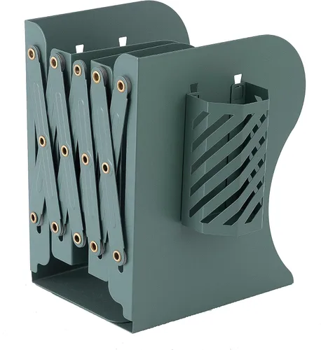 Vista 11 de Extremos ajustables para libros pesados, sujetalibros de metal expandibles para estantes, organizador de libros para escritorio, habitación