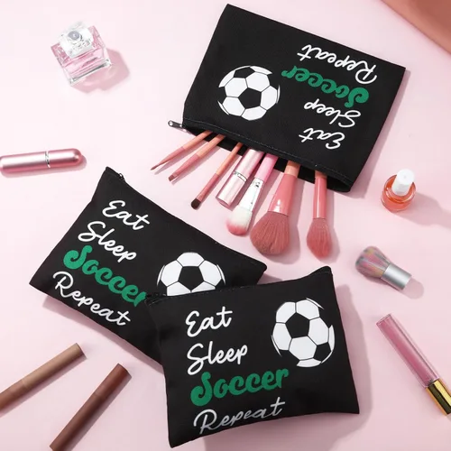 Vista 5 de Ziliny 12 bolsas de maquillaje, bolsa de cosméticos, regalos para niñas, bolsa portátil de lona con cremallera, organizador de artículos de tocador