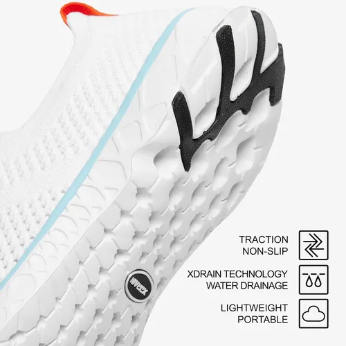 Vista 5 de KOLILI Zapatos de agua elegantes para mujer, zapatos de tenis para caminar con soporte de arco, lo mejor para deportes acuáticos, viajes y caminar
