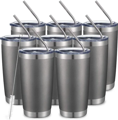 Vista 29 de COMOOO Vaso Térmico de 20 onzas al por Mayor con Aislamiento al Vacío de Doble Pared, Taza de Viaje de Acero Inoxidable con Tapa y Pajita
