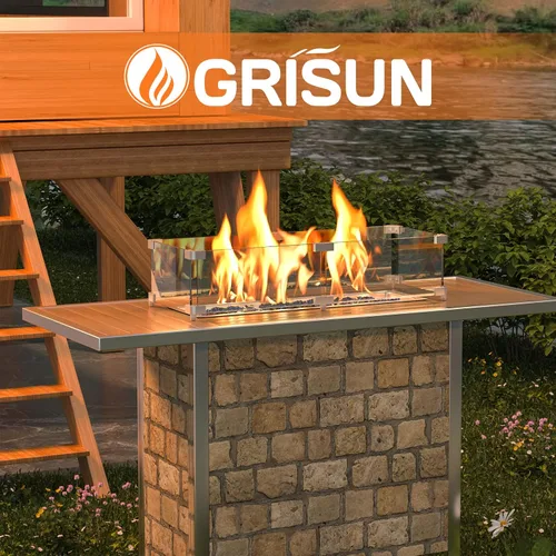 Vista 8 de Grisun Protector de viento rectangular de vidrio para hoguera, 30 x 6 x 6 pulgadas, protector de vidrio templado resistente al calor de 5/16