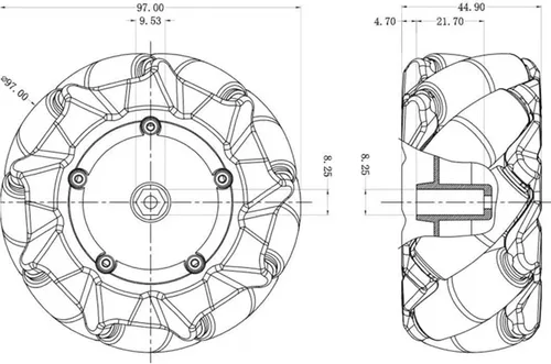 Vista 7 de Mecanum Wheel - Kit de aprendizaje de control de chasis de automóvil para Arduino Raspberry Pie Microbit con motor codificador de CC, Steam AGV ROS