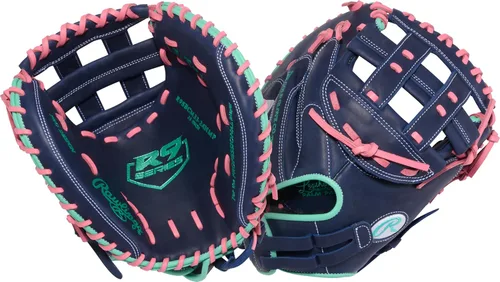 Vista 10 de Rawlings R9 Fastpitch Softball Gloves Multiple Sizes & Colors Negro Cesta de encaje doble