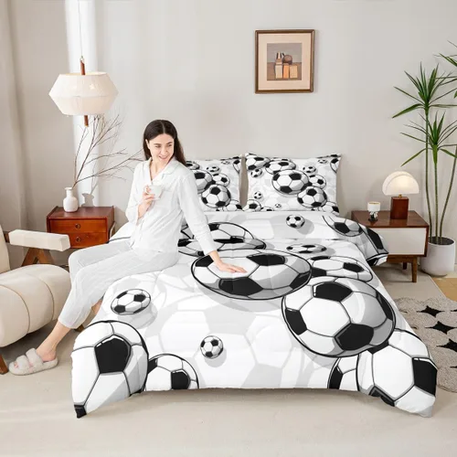 Vista 97 de Juego de ropa de cama de baloncesto para niños y adolescentes, juego de edredón deportivo para niños, tamaño matrimonial, suave, ligero, decoración