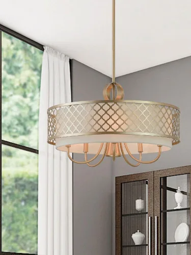 Vista 2 de Livex Lighting 41116-92 Lámpara de araña colgante, bronce inglés