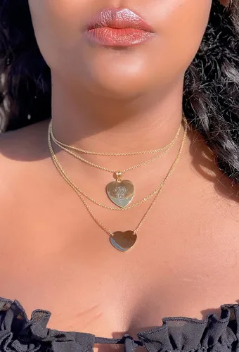 Vista 6 de Monte Gold Collar de corazón Collar de corazón de plata de ley 925 de 18 pulgadas chapado en oro de 14 quilates y oro rosa Collares para mujer
