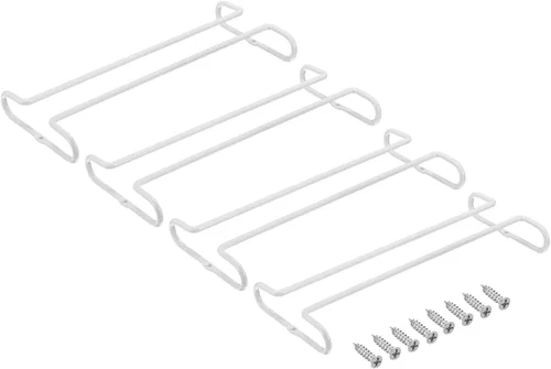 Vista 8 de UXcell Estante para copas de vino para debajo del gabinete, organizador de copas de acero inoxidable de 4 piezas, colgador de 10 pulgadas para copas