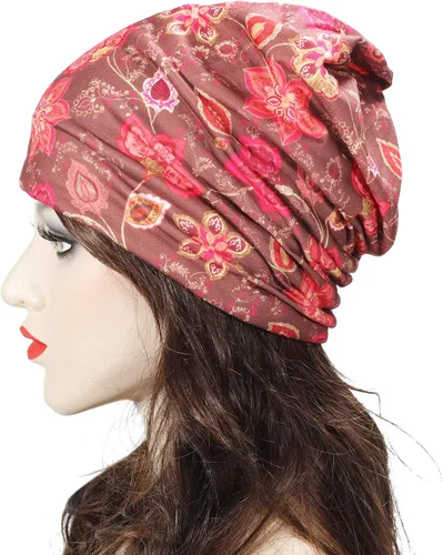 Vista 2 de ZLYC Gorro holgado de moda para mujer, para verano, bufanda infinita, gorro de calavera