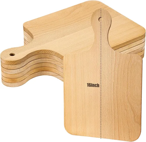 Vista 20 de Lounsweer Tabla de cortar gruesa de 6 piezas, tablero de madera a granel para cortar servir embutidos material para grabado láser, día de la madre
