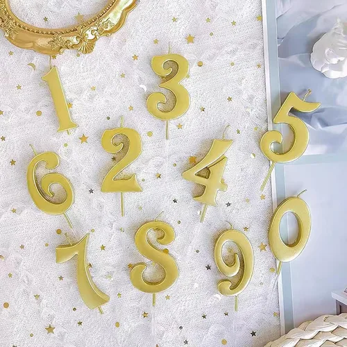 Vista 4 de 10 velas numéricas para cumpleaños, velas digitales para pasteles de postres de horneado, decoración romántica para fiesta, números del 0 al 9