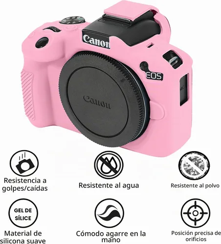 Vista 2 de Leayjeen Funda protectora de silicona compatible con cámara Canon EOSR50, carcasa protectora de silicona suave para cámara R50, con cubierta