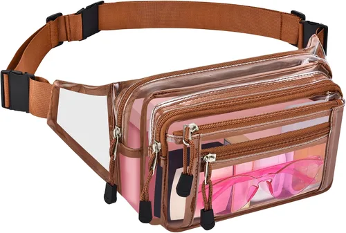 Vista 18 de Riñonera transparente aprobada por estadios para mujeres, para el trabajo, bolsa de cintura multiusos para viajes y eventos deportivos, 2 colores.