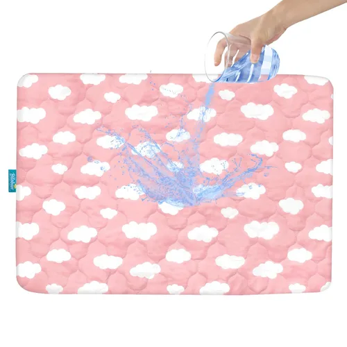 Vista 20 de Sábana impermeable para Pack 'n Play acolchada, protector de sábana de 39 x 27 pulgadas, compatible con colchones para bebés plegables y cunas
