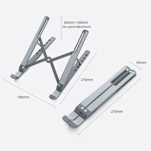 Vista 7 de Foldable Desk Laptop Stand Notebook Adjustable 6 Gear Portable Laptop Holder for Tablet Laptop Desktop Stand