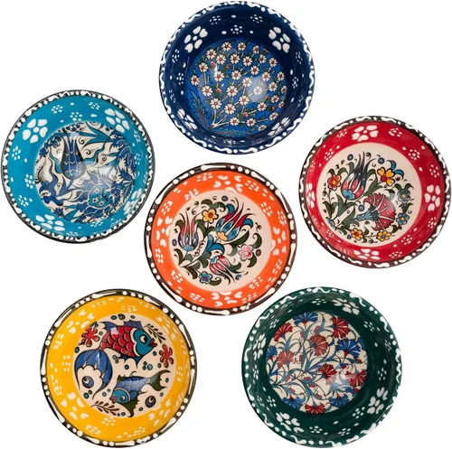 Vista 12 de BCS Juego de 6 cuencos de cerámica pequeños para inmersión, tabla de preparación de cocina y charcutería, plato de salsa de soja, platos decorativos
