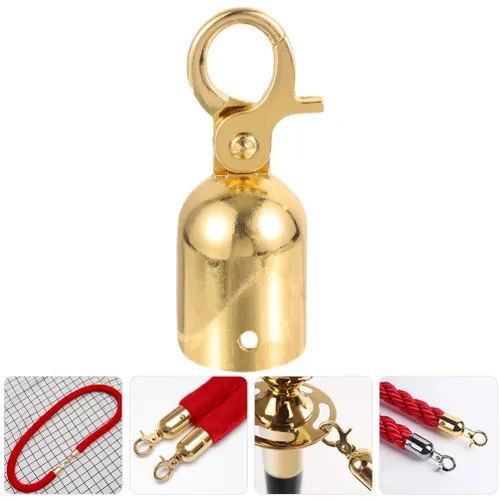 Vista 3 de Uonlytech Gancho de cuerda de terciopelo de repuesto de aleación de aluminio para control de multitudes, gancho de barrera de seguridad para Dorado