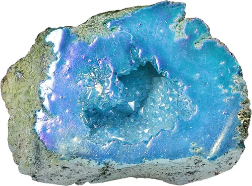 Vista 11 de Nupuyai Grupo de geoda de cristal de cuarzo con revestimiento de titanio irregular natural para Reiki Rock Crystal Mineral Espécimen para decoración
