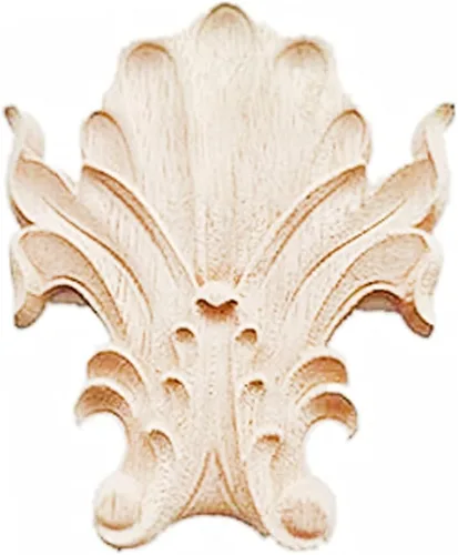 Vista 14 de Apliques de madera tallada en madera tallada calcomanía sin pintar muebles cama puerta gabinete decoración (01,12x9cm/4.72x3.54inch)
