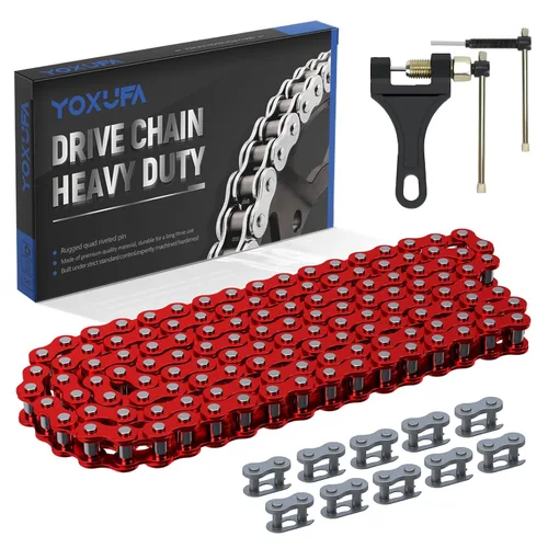 Vista 12 de YOXUFA 420 cadenas 102 eslabones para CRF50 XR50 PW80 SSR Tao Tao Coolster 110cc 125cc Pit Dirt Bike 4 Wheeler ATV Quad Kazuma Baja Ice Bear Lifan