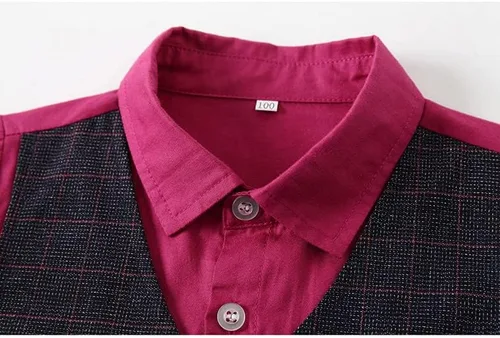 Vista 3 de Conjunto falso de 2 piezas para bebé niño con camisa y pantalón