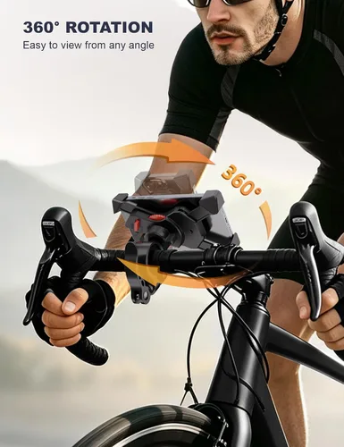 Vista 5 de Grefay Soporte para teléfono de bicicleta, soporte de teléfono para motocicleta con abrazadera de manillar para bicicleta, adecuado con iPhone 16 15