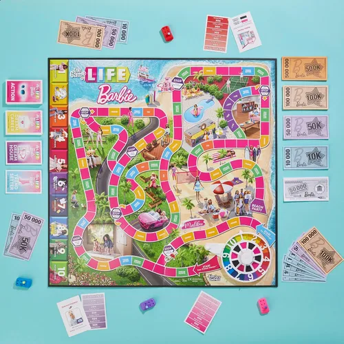 Vista 3 de Hasbro Games The Game of Life: Barbie Edition Juego de mesa A partir de 8 años 2 a 4 jugadores Divertidos juegos familiares para niños