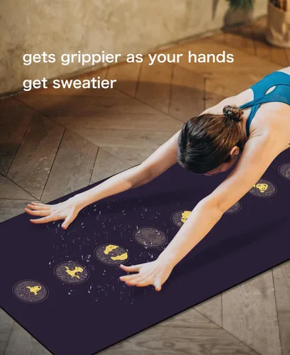 Vista 5 de Tapete de yoga antideslizante TPE, tapete de entrenamiento para hombres y mujeres, tapete de entrenamiento grueso con correa de transporte, tapetes