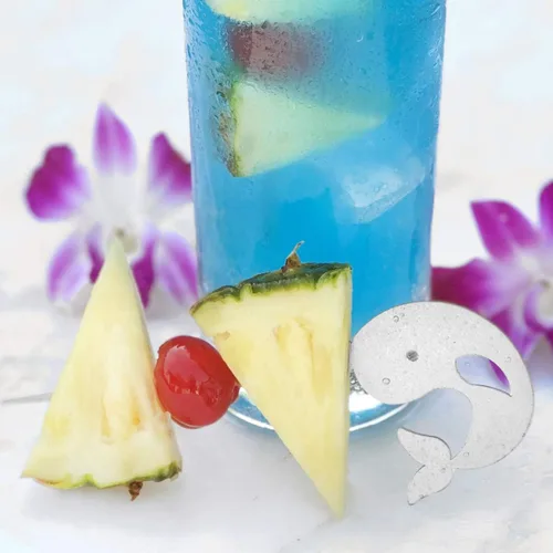 Vista 6 de Juego de púas de cóctel Nifty Narwhal - ¡Para mojitos perfectos, mulas de Moscú, juleps de menta y más! Selecciones de cóctel extra grandes
