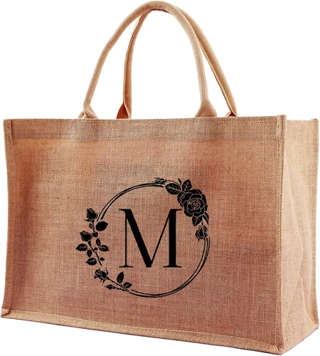 Vista 15 de A-Z - Bolsas grandes con iniciales con monograma para mujeres, regalos de agradecimiento para profesores, madres para el día de la madre