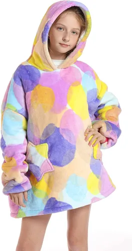 Vista 6 de Manta con capucha para niños y niñas, sudadera de gran tamaño con bolsillos