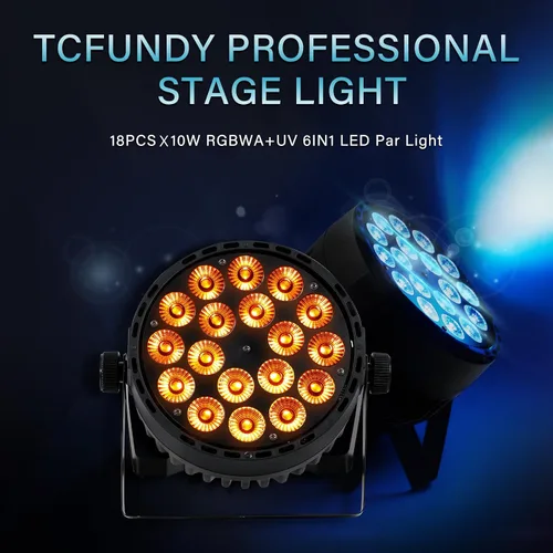 Vista 3 de DMX RGBWA - Luz Par de 180 W, UV 6 en 1, 18 luces LED Par 64 Luces de club de DJ con sonido activado para DJ Disco Club Festival Boda Fiesta Iglesia