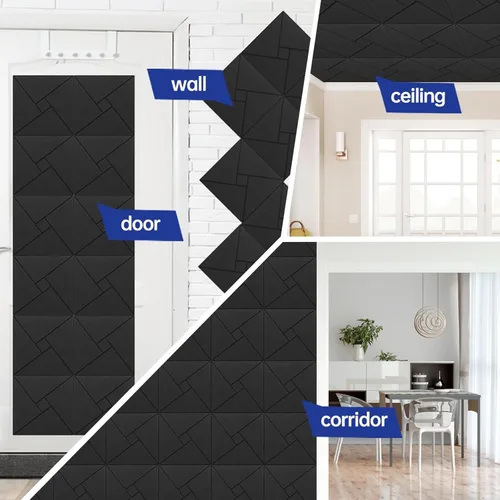 Vista 8 de of 12 Soundproof Foam Tiles Square Adhesive Wall Panel Polyester Panel Foam Panels Panels White