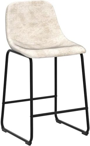 Vista 5 de TAVR Furniture Leathaire - Juego de 2 taburetes de tela con altura de mostrador, sillas de isla sin brazos, con capacidad para hasta 500 libras