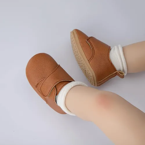 Vista 2 de HsdsBebe Zapatos Oxford de piel sintética con suela de goma suave, antideslizantes, para niños y niñas, para caminar, mocasines