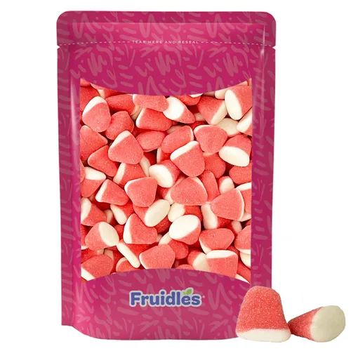 Vista 7 de Fruidles Caramelos de gomitas de fresa, deliciosas gomitas de sabores de frutas recubiertas de azúcar (1 libra)