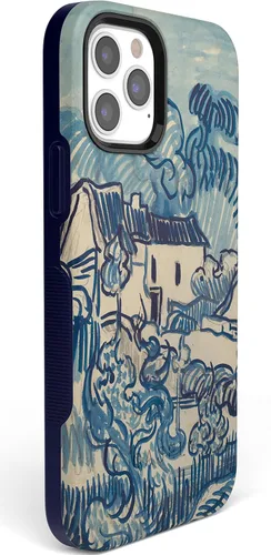 Vista 2 de Funda Casely para iPhone 12/12 Pro Paisaje de Van Gogh con Casas Diseño Protector Atrevido Compatible con MagSafe