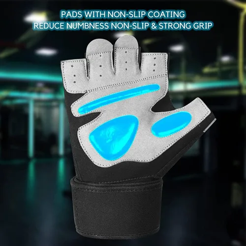 Vista 4 de WFX Gym Gloves Training Weight Lifting Gloves for Men Women Wrist Support Padded Extra Grip Palm Protection Fitness Workout Gloves