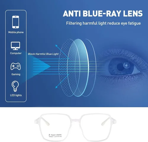 Vista 2 de Fashion TR90 Frame Blue Light Blocking Glasses Computer Glasses for Women Men