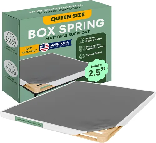 Vista 11 de Greaton, 10” Twin Box Spring Only for Twin Size Bed – Amish-Made in The USA – Solid Wood Mattress Foundation with Stable & Quiet Support