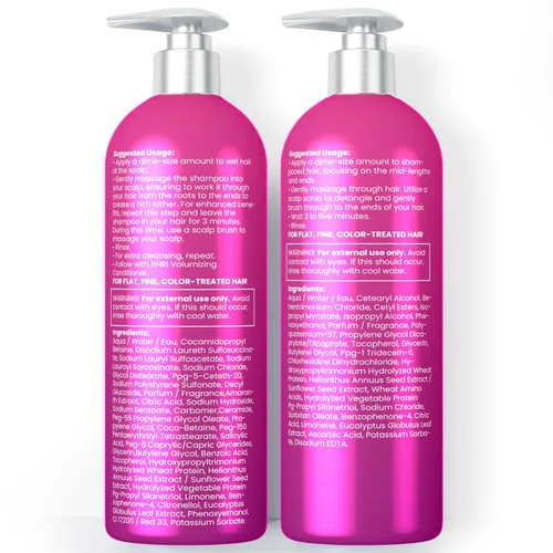 Vista 7 de Juego de champú y acondicionador voluminizador para cabello fino Hidratante, nutritivo, aumenta el volumen, la textura y el brillo Ideal