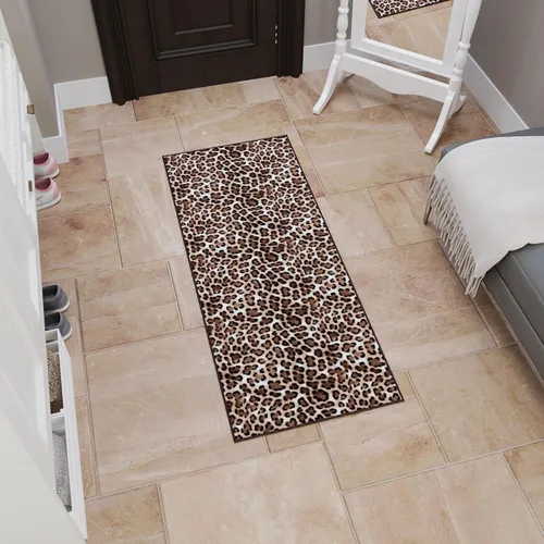 Vista 12 de Ottomanson Alfombra de pasillo lavable con estampado de guepardo 2x6
