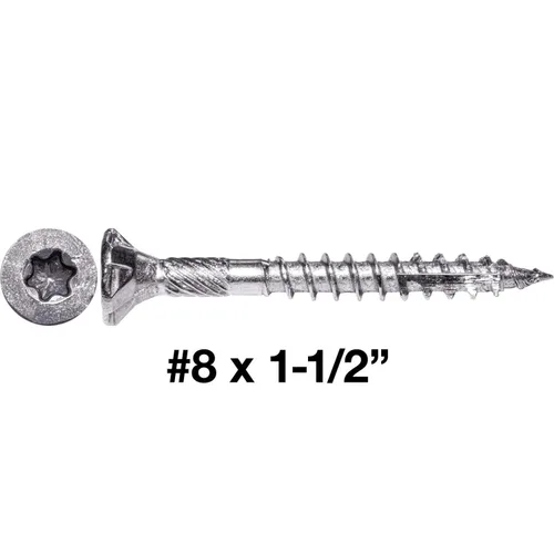 Vista 137 de 8 x 1 revestimiento exterior recubierto de bronce, tornillo de madera multiusos compatible con ACQ, cabeza plana Torx/Star Drive de 1 libra, 288