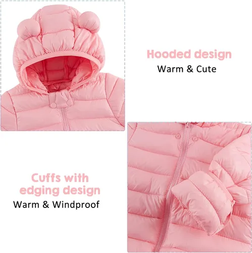 Vista 5 de BFUSTYLE Winter Coats for Baby Girls Boys Kids Light Puffer Jacket With Hood