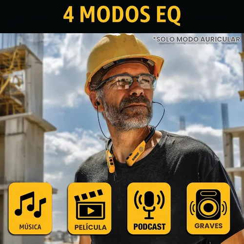 Vista 3 de DEWALT Ultimate Jobsite Audio Bundle Auriculares inalámbricos, altavoz de clip y auriculares con banda para el cuello