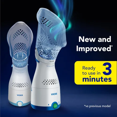 Vista 2 de Inhalador nasal Vicks - Alivio de vapor sin medicación para alergias, congestión, tos y resfriados, vaporizador vocal, calma las vías nasales