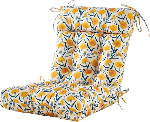 Vista 14 de ARTPLAN Cojín floral Adirondack de 44 x 21 x 4 pulgadas de mimbre para Azul (Blue Bamboo)